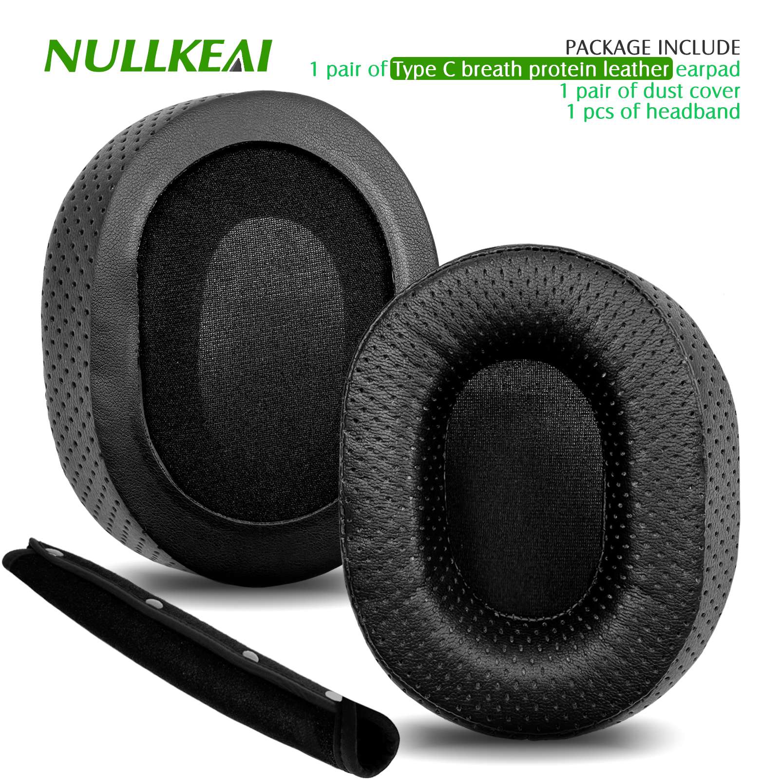 Nullkeai-almohadillas de repuesto para auriculares Anker Soundcore Life Q30 Q35 Q10 Q20, almohadillas de Gel refrescante, funda de malla, orejeras