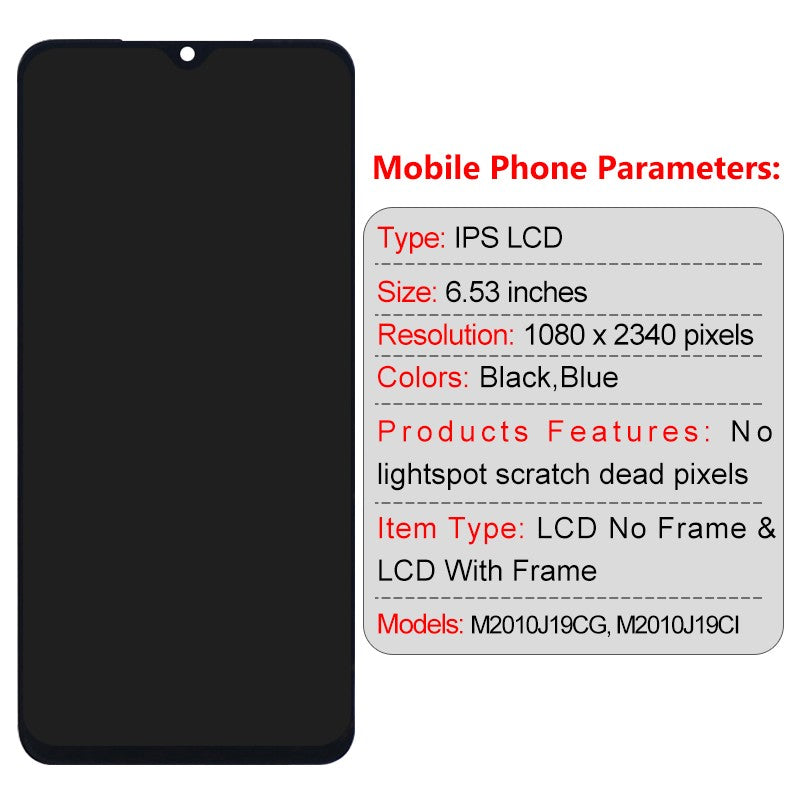 Pantalla Poco M3 de 6,53 pulgadas para Xiaomi Poco M3, pantalla LCD táctil M2010J19CG para Redmi 9T, piezas de montaje M2010J19SG