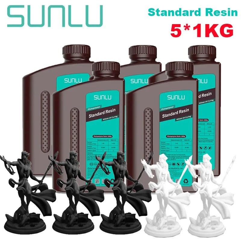Resina estándar SUNLU/ABS como/lavado con agua/resina estándar 14K 5KG 1KG/botella 405nm resina UV impresión 3D para impresora LCD 3D