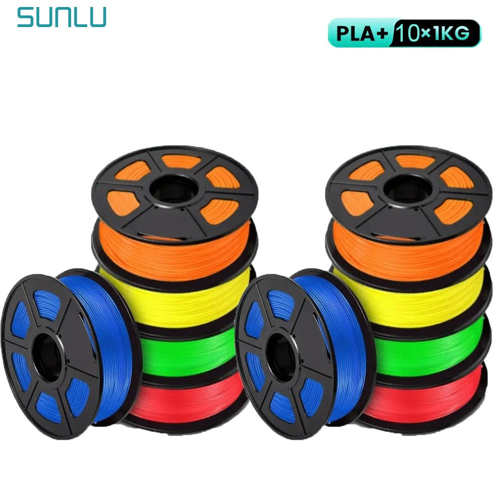 Filamento SUNLU 10KG 3D PLA/PLA PLUS/PETG/filamnet ABS fácil 1,75mm 10 rollos 1KG filamento de impresora 3D bien herido para impresora 3D