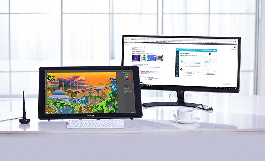 Monitor de tableta gráfica Huion de 21,5 pulgadas Kamvas 22 con 120%~140% sRGB, tableta de dibujo compatible con Linux, MacOS, Laotop, Android, USB3.1