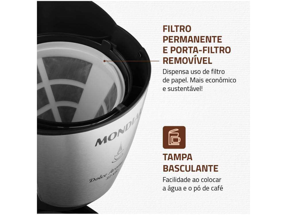 Cafetera eléctrica Mondial Dolce Arome, C-32-32X - 220V