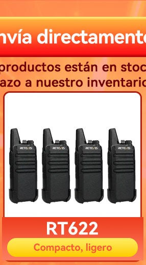 Retevis RT622 Mini Walkie Talkie 2 unidades PMR446 Radio portátil bidireccional con PTT Ideal para restaurantes y hoteles