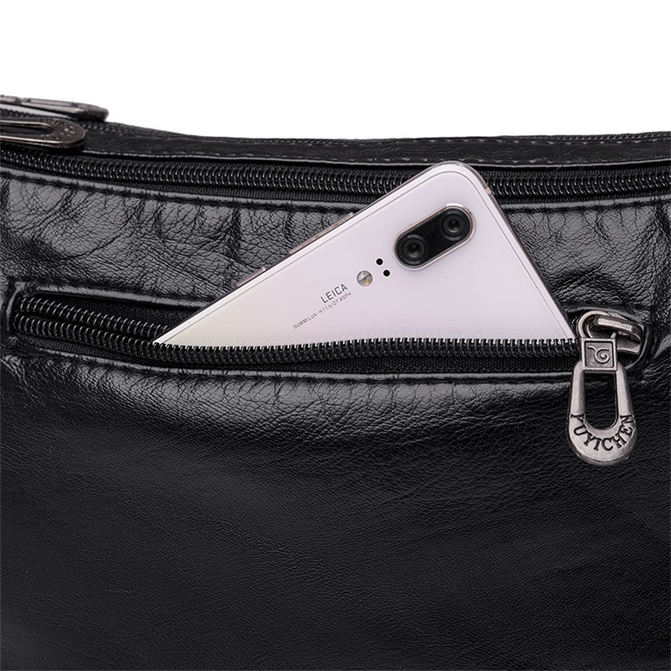 Bolso bandolera de Color liso que combina con todo, bolsos de hombro de alta capacidad para mujer, bolso de mano de piel sintética de alta calidad 2021