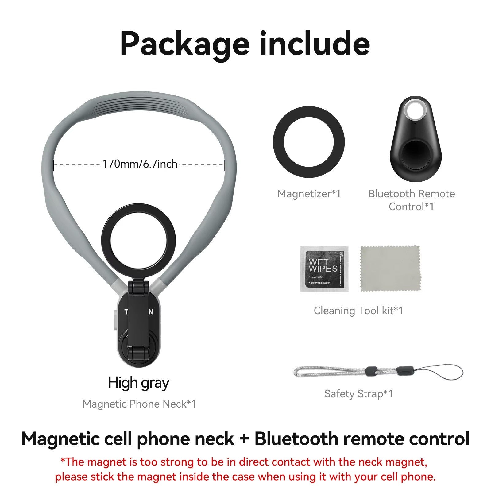 TELESIN soporte magnético de liberación rápida para el cuello para Iphone 15 14 13 12 11 10 SAMSUNG HUAWEI XIAOMI accesorios para teléfonos inteligentes