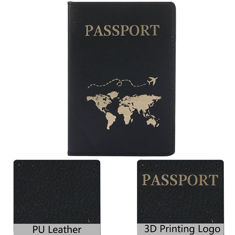 Amante el mapa del mundo cubierta de pasaporte estampado en caliente avión Simple mujeres hombres viaje pasaporte estuche protector moda regalo de boda