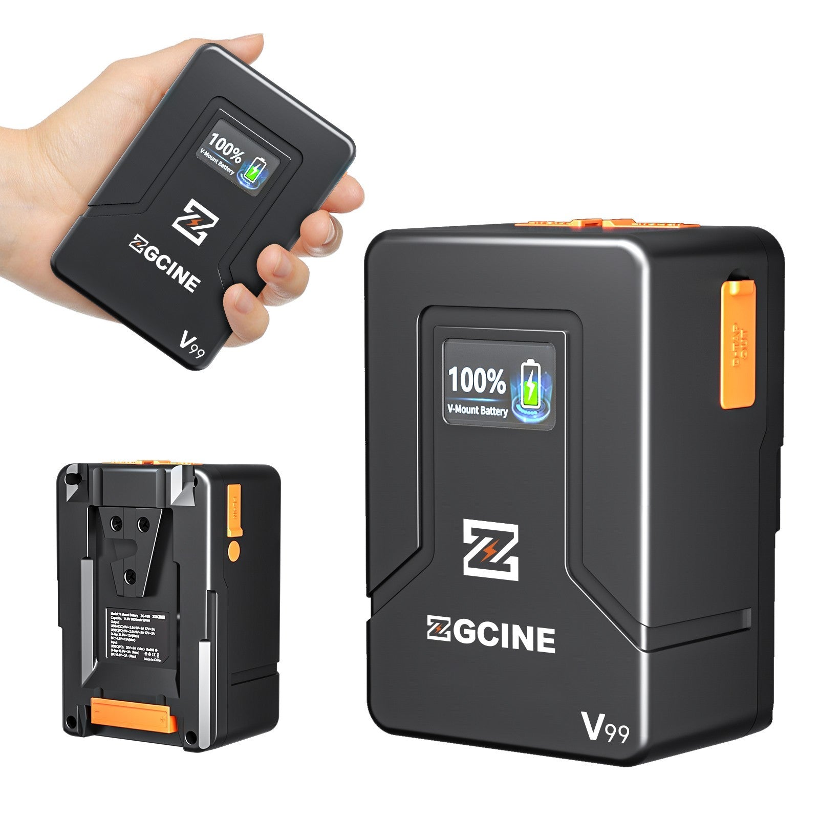 (DO Brasil) Batería de litio V-Lock ZGCINE ZG-S200 V99 con montura V para videocámaras/dispositivos digitales/luces de video/monitores