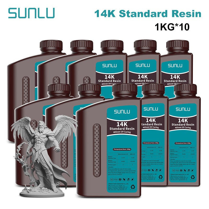 SUNLU 10KG tipo ABS/padrão/lavado con agua/14K resina de alta precisión 405nm resina fotopolímero de curación UV rápida 1KG/botella