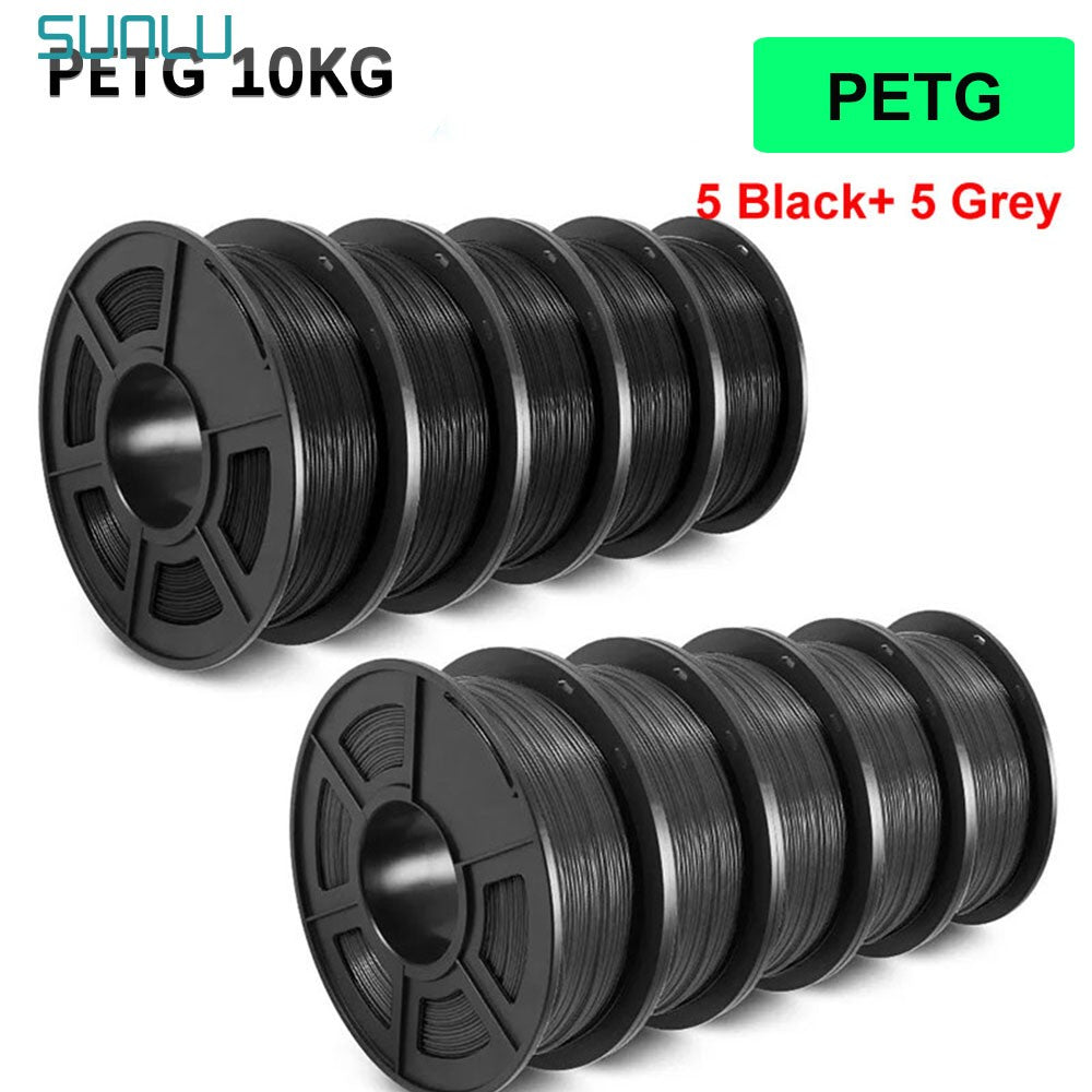 Filamento SUNLU 10KG 3D PLA/PLA PLUS/PETG/filamnet ABS fácil 1,75mm 10 rollos 1KG filamento de impresora 3D bien herido para impresora 3D