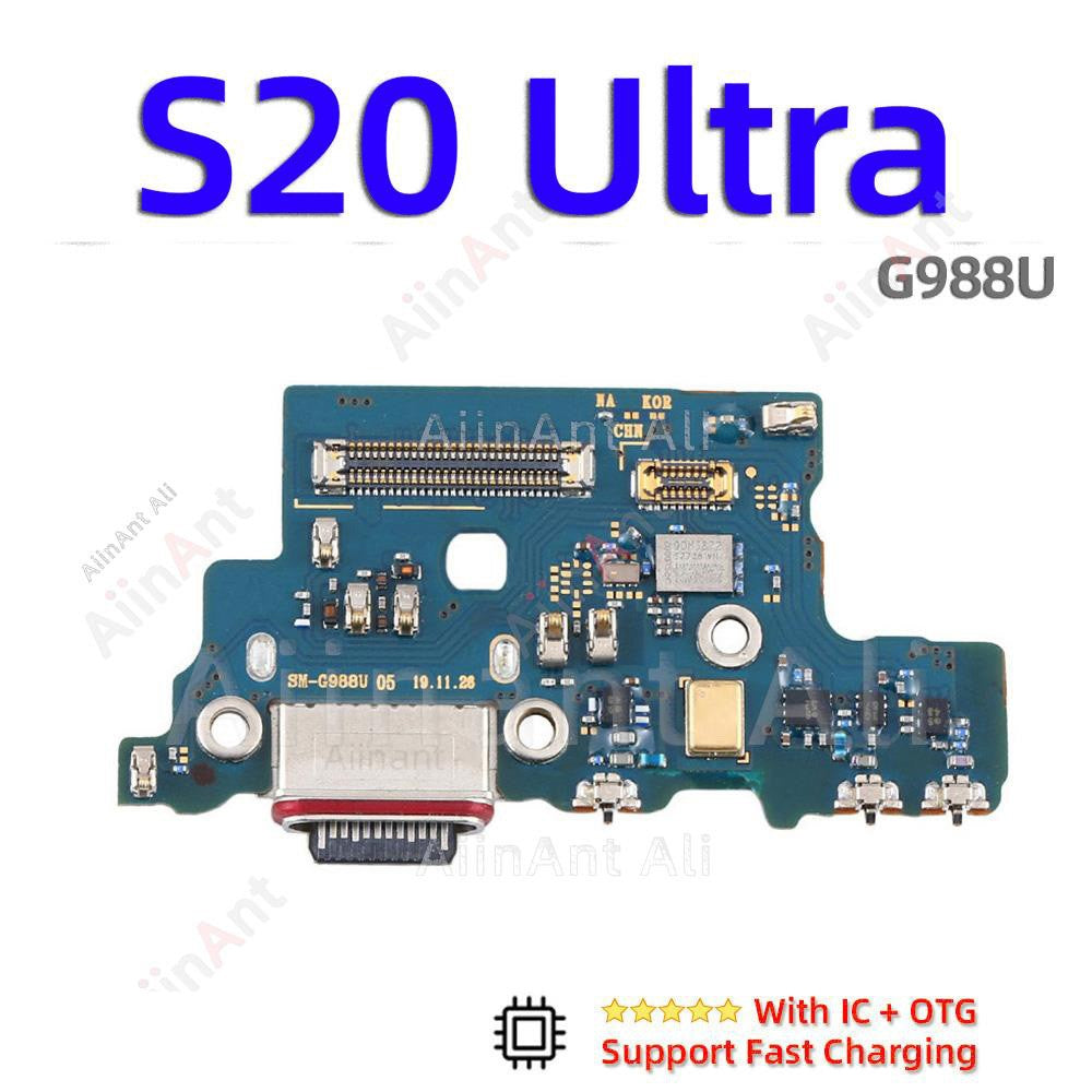 AiinAnt conector de placa de cargador USB, puerto de carga, Cable flexible, base Original For Samsung Galaxy S20 Ultra Plus FE S20 + G988B G988U G986B G986U G981B G981U G781B G780F G988N G986N G981N