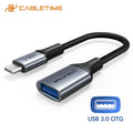 Cabletime-Cable USB C OTG tipo C macho a adaptador USB hembra, transmisión de 5GBPS, Cable de carga rápida para Xiaomi Mix 3 Huawei C380