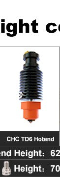Hotend R Trianglelab V6 Volcano 12V/24V con control remoto Bowen, cabezal de impresión J y soporte de ventilador de refrigeración para V6 HOTEND para PT100