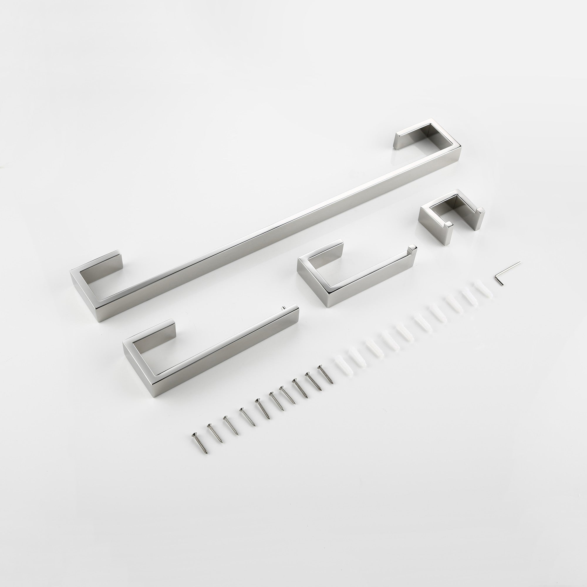 Juego de accesorios de baño, portarrollos de papel higiénico, soporte de toalla, barra de gancho de acero inoxidable, montado en la pared para dormitorio, cocina, Kit de Hardware de baño