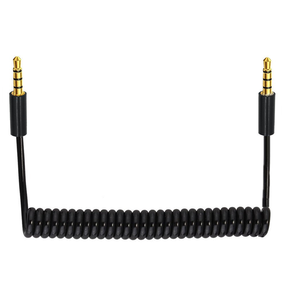Conector de extensión 3,5mm 4 3 polos TRRS a TRRS macho a hembra auriculares Audio estéreo AUX Cable en espiral con resorte
