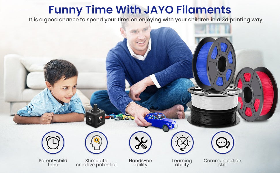 JAYO 2 rollos de filamento de impresora 3D PETG/PLA/PLA PLUS 1,75mm 2,2 KG 100% sin burbujas materiales de impresión 3D no tóxicos para impresora 3D