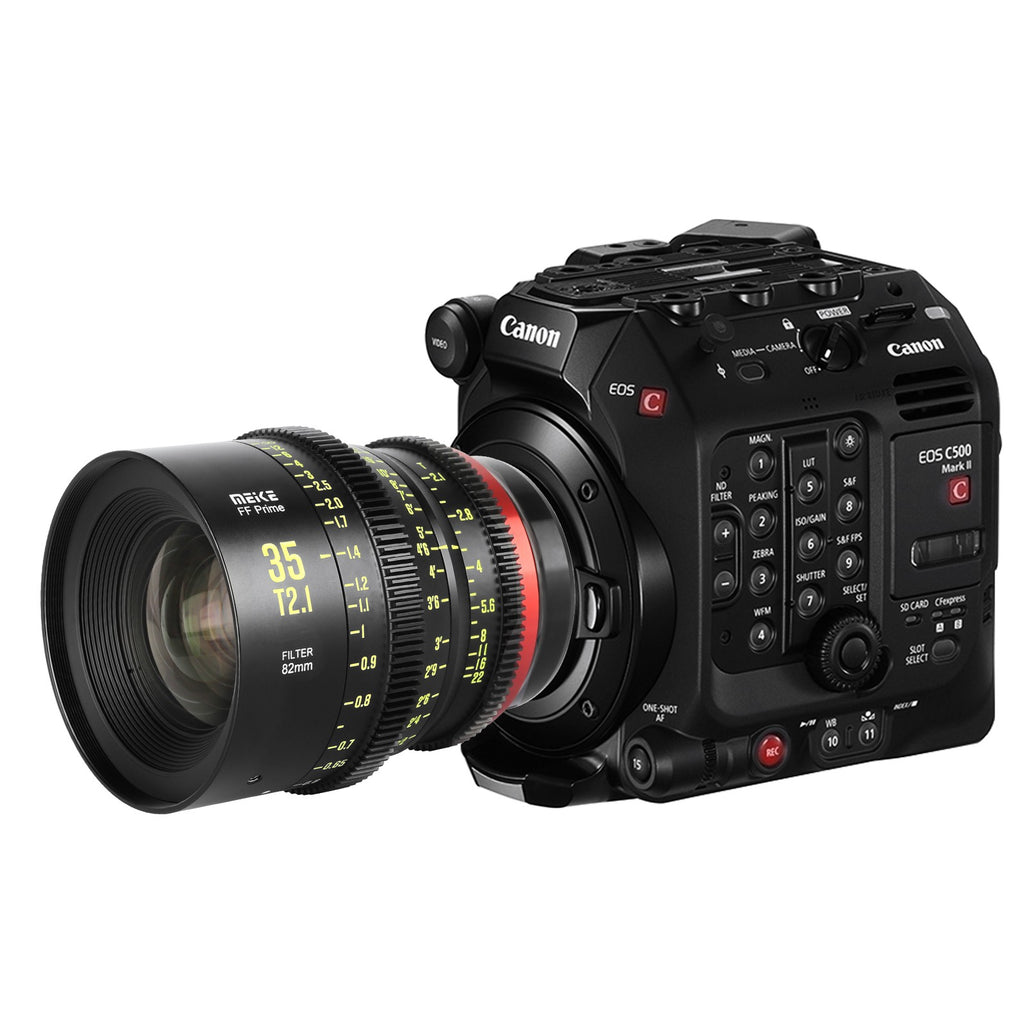 Lente Cine Meike Prime 35/50/85/105/135mm T2.1 para sistemas de cámaras de cine FF, como Canon C700 C500II, Sony VENICE, Sony FX3 FX6