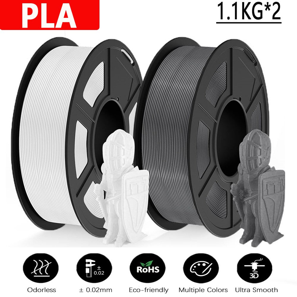 JAYO 2 rollos de filamento de impresora 3D PETG/PLA/PLA PLUS 1,75mm 2,2 KG 100% sin burbujas materiales de impresión 3D no tóxicos para impresora 3D