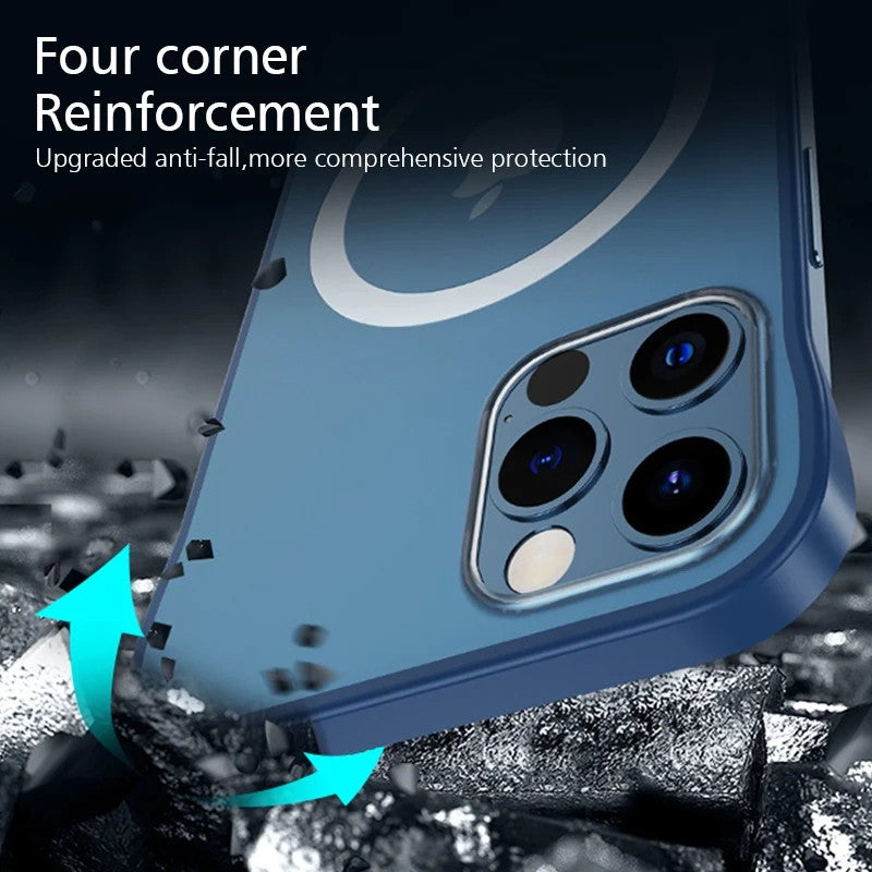 JMUYTOP-funda de carga inalámbrica magnética para iphone 16, 15, 14, 13 Pro Max, carcasa trasera ultra mate, sin diseño de parachoques