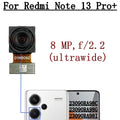 Cámara trasera delantera para Xiaomi Redmi Note 13 Pro + Plus 5G Selfie módulo de cámara Frontal ancha trasera Cable flexible repuestos