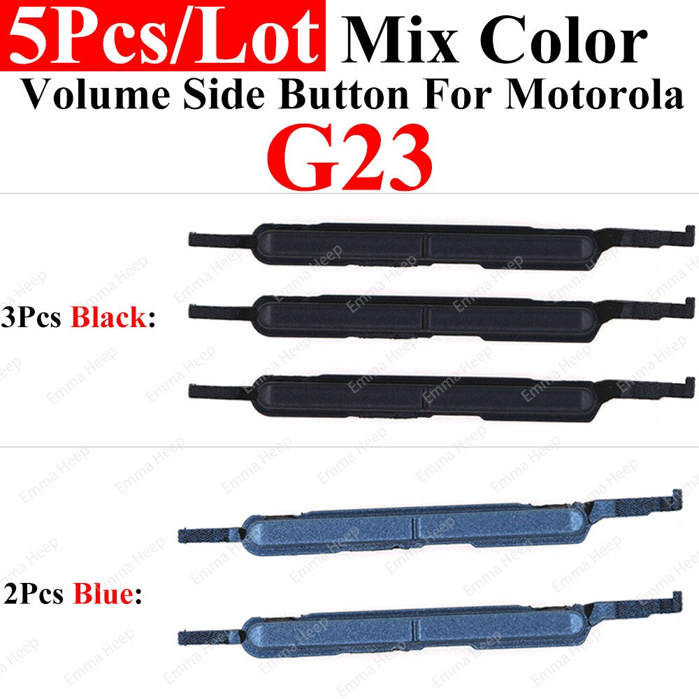 Juego de 5 teclas de botón lateral de volumen de energía para Motorola Moto G23 G22 G20 G13 G10 G9 G7 Plus G8 Power Lite botón de volumen encendido y apagado