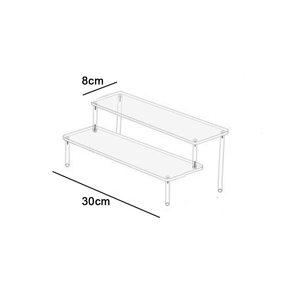 Soporte de exhibición acrílico de 1-4 niveles, estante de exhibición duradero para magdalenas, Perfume, muñeca, caja ciega Trapezoidal transparente, estante de almacenamiento
