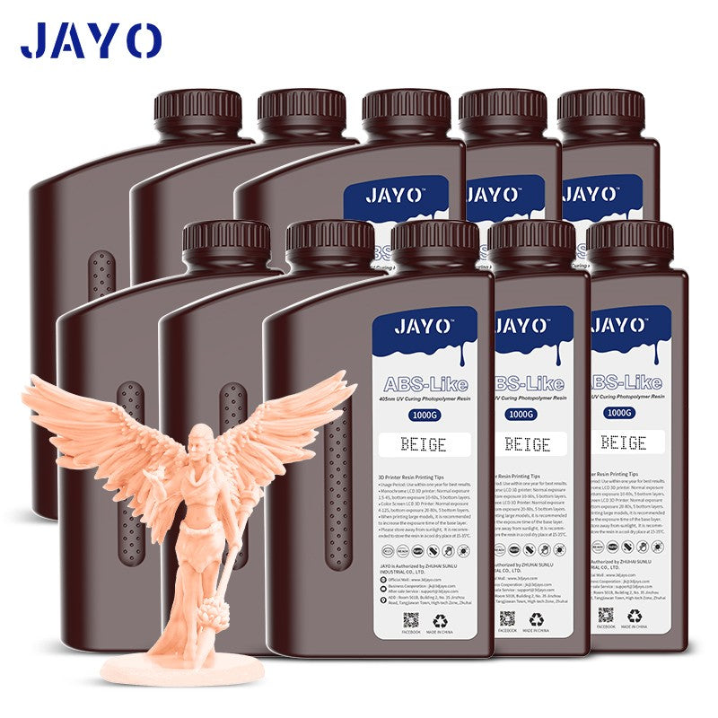 JAYO-lavabo de agua de resina 3D/como ABS/a base de plantas/líquido de resina de fotopolímero UV estándar de 10KG 405nm para materiales de impresora LCD 3D