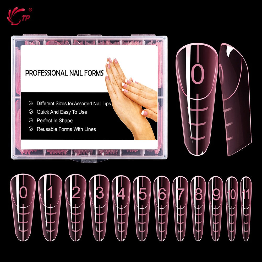 TP 120 Uds molde de uñas de doble forma con borde interior cubierta completa formas superiores acrílicas para extensión puntas de uñas postizas molde de Gel de construcción rápida