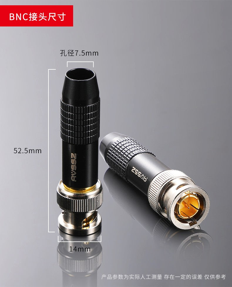 Enchufe macho y hembra Q9 de 75 ohm, HD-SDI digital de alta definición, fácil de soldar, conector BNC 2k, audio y vídeo, cámara HIFI, 1 unidad