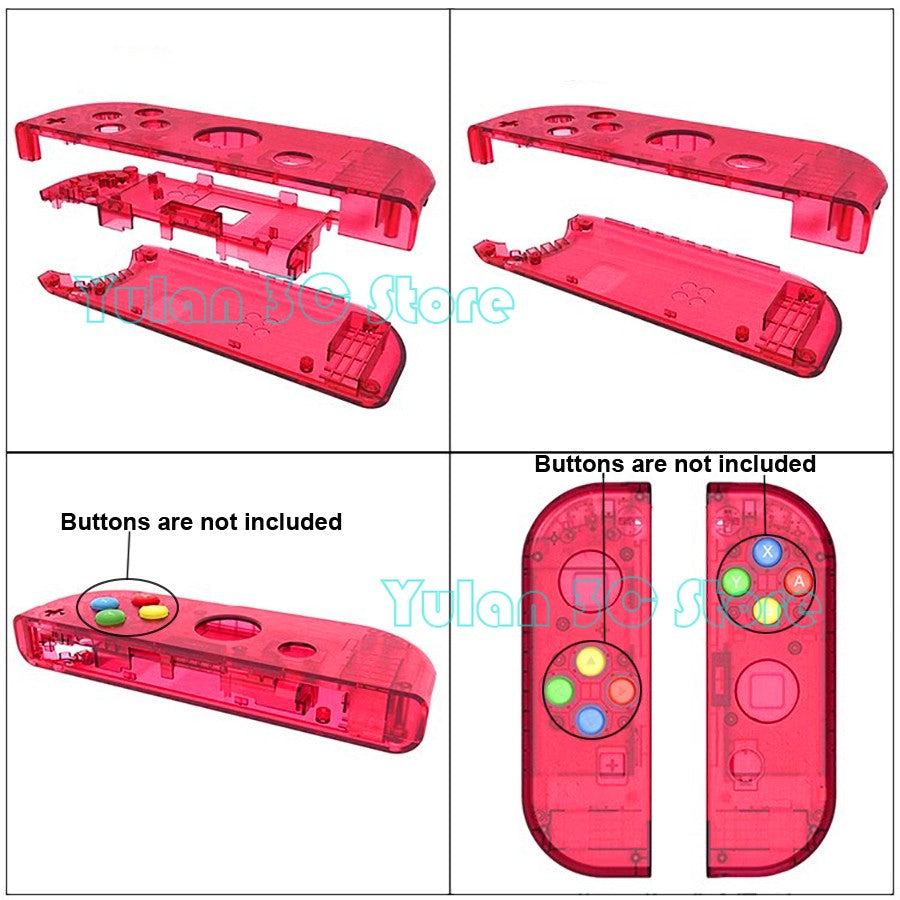 Nuevo NIntend Switch, carcasa de repuesto DIY, funda transparente para consola Nintendo Switch, accesorios de juego Joycon derecho e izquierdo