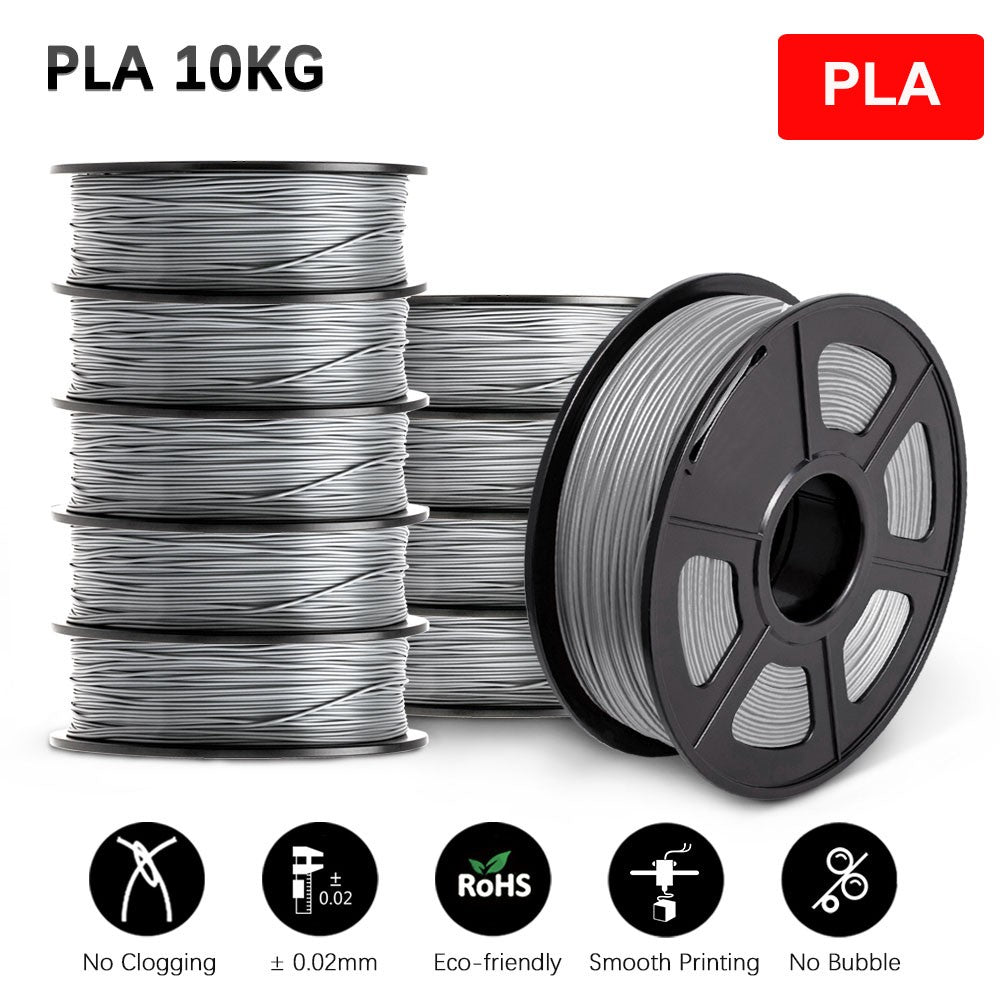 Filamento SUNLU 10KG 3D PLA/PLA PLUS/PETG/filamnet ABS fácil 1,75mm 10 rollos 1KG filamento de impresora 3D bien herido para impresora 3D