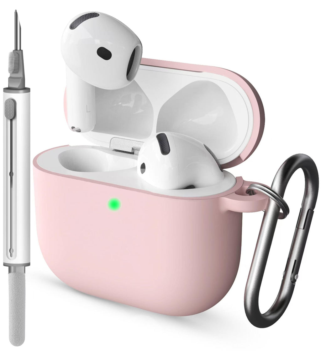 Funda AirPods 4 con kit de limpieza, funda protectora de silicona suave para Apple AirPods 4 generación para mujeres y hombres