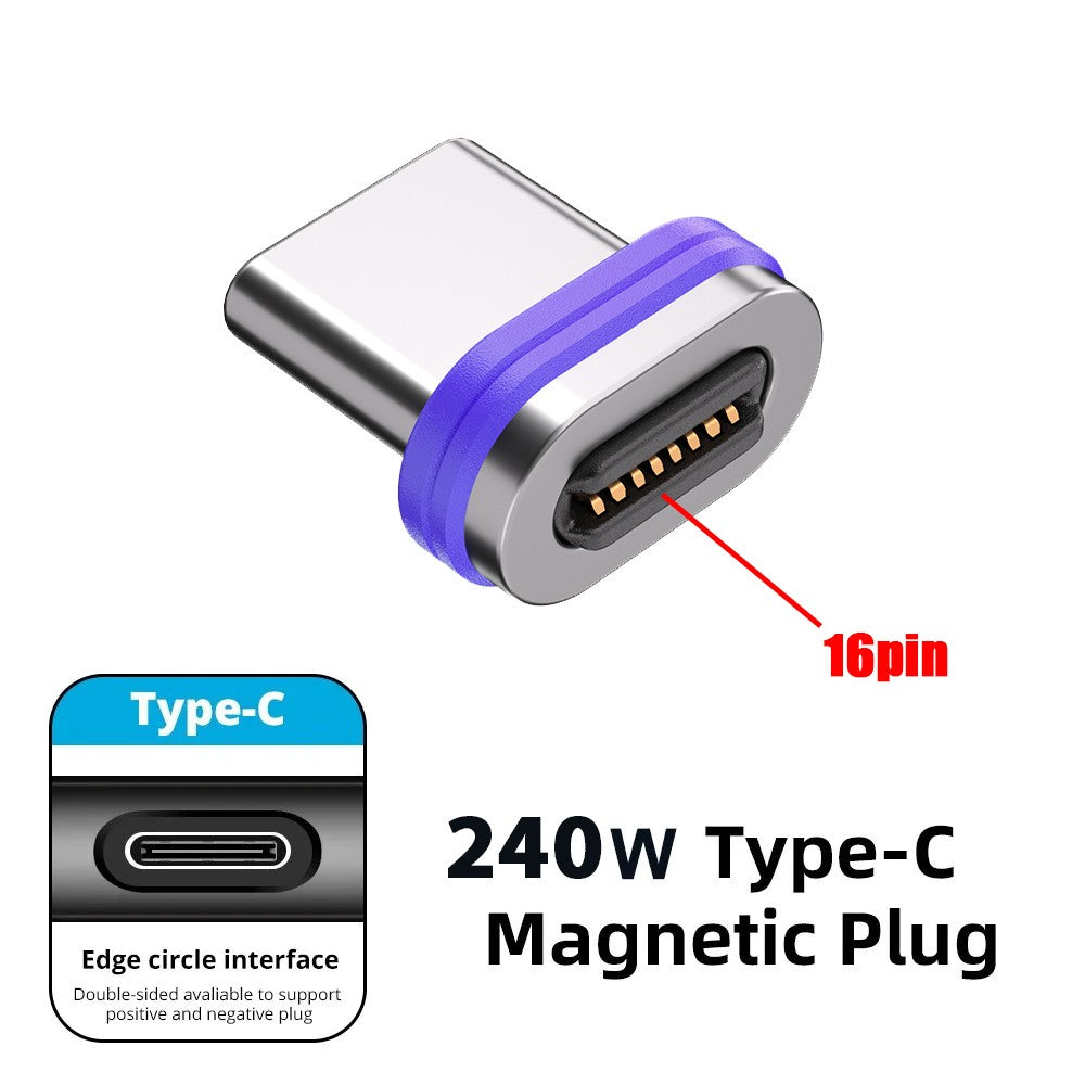 AUFU 16Pin USB C a tipo C adaptador magnético OTG PD 240W carga rápida datos USB C convertidor hembra para Macbook pro Samsung Xiaomi