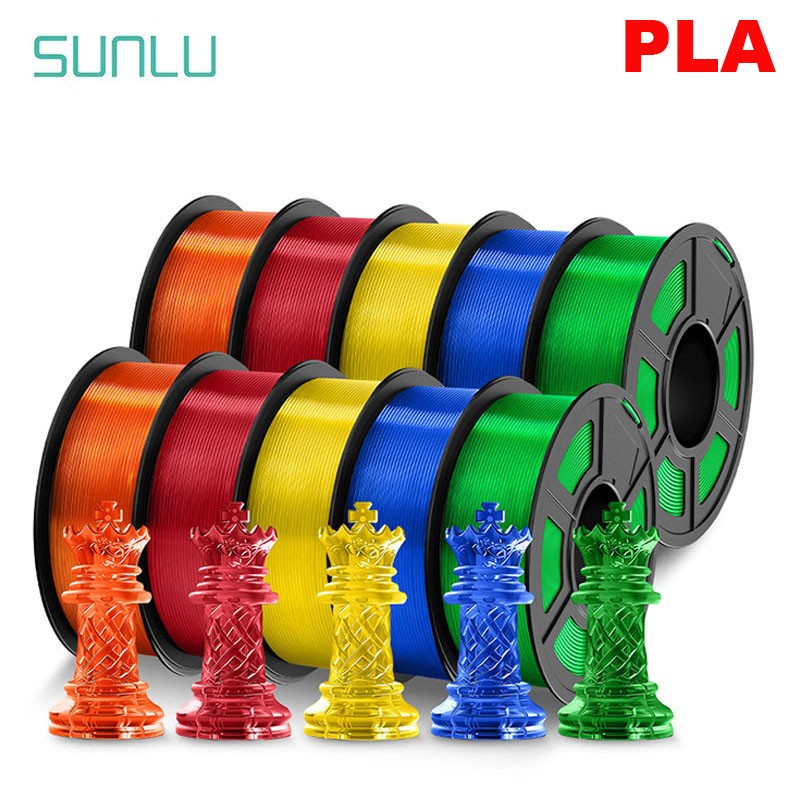 Filamento SUNLU 3D PLA/PLA PLUS de 10 kg (22 lb), 1.75 mm, Filamento para Impresora 3D, Ecológico y de Alta Resistencia