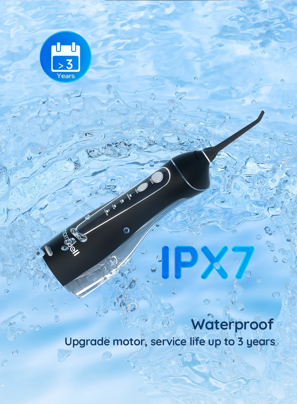 Hilo de agua portátil F18, 4 modos, recargable por USB, 4 boquillas, chorro de agua Oral, tanque de agua de 200ml, resistente al agua