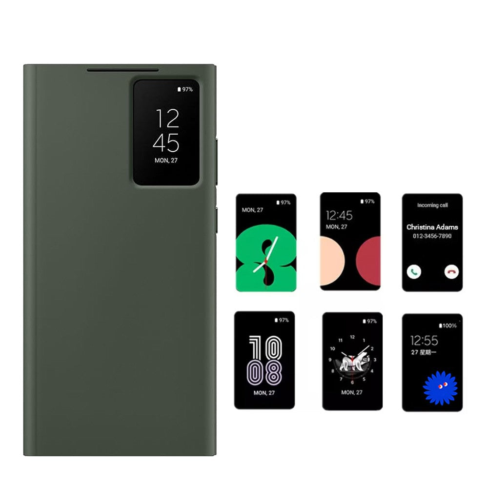 Funda tipo cartera Smart View original para Samsung Galaxy S23 Ultra, funda transparente con tapa abatible Smart Clear View, modelo EF-ZS918