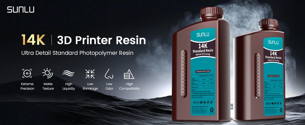 SUNLU 10KG tipo ABS/padrão/lavado con agua/14K resina de alta precisión 405nm resina fotopolímero de curación UV rápida 1KG/botella