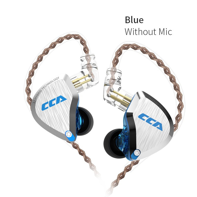 CCA C12 5BA + 1DD auriculares internos híbridos, Unidad de 12 controladores, Monitor de DJ HIFI, auriculares con cancelación de ruido, PC con cable para jugadores