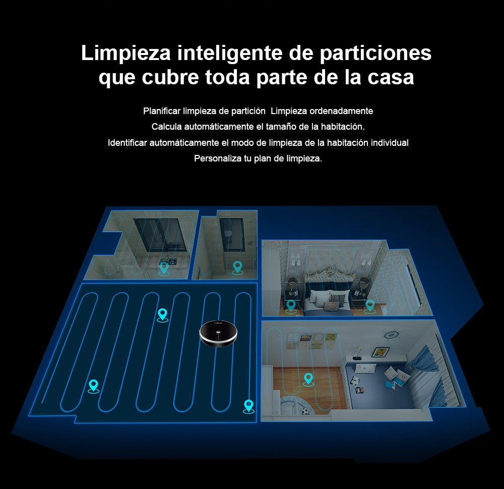 (Código Promocional: AEGG66)Aspiradora Robot LIECTROUX C30B,Navegación de mapas con IA,Partición Inteligente,con Memoria,Aplicación WiFi,Succión Fuerte de 6000Pa,Trapeador Mojado Inteligente, Desinfección