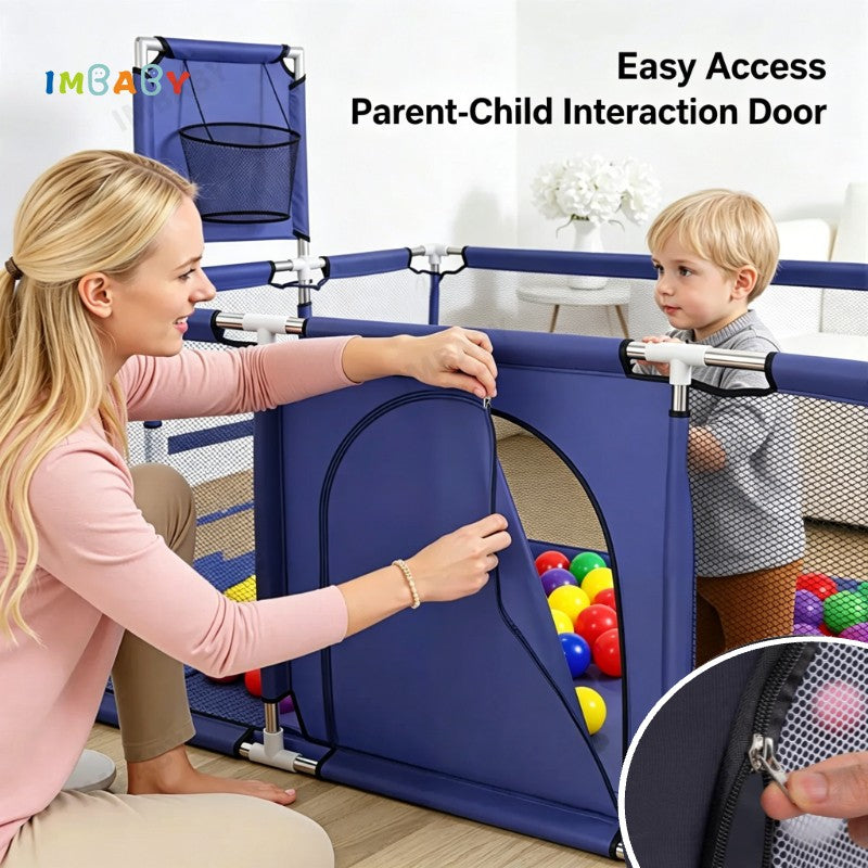 Imbaby Cercadinho para Bebés, Tamaño Grande, Barrera de Seguridad Infantil, Pelotas Secas, Piscina, Malla para Recién Nacidos, Pa