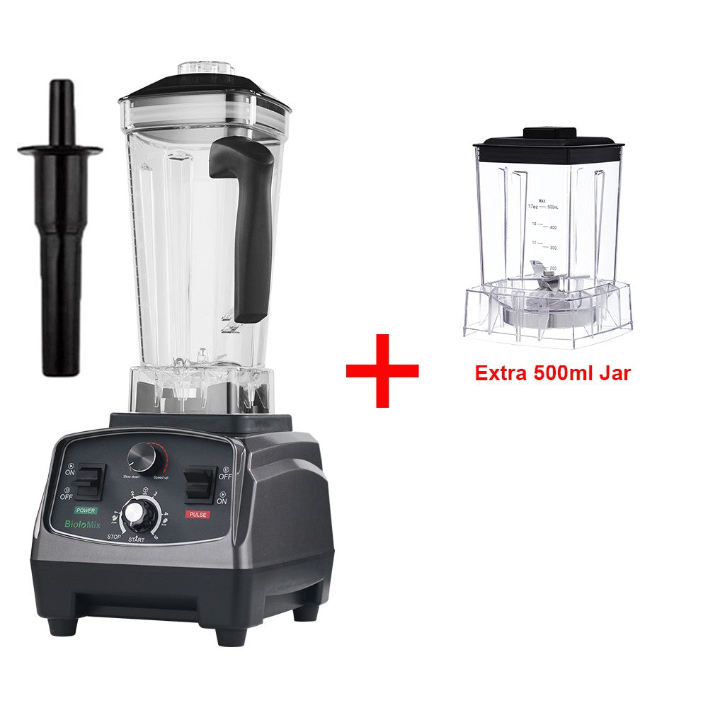BioloMix-batidora con temporizador de alta resistencia, 3HP, 2200W, exprimidor, procesador de alimentos y frutas, batidos de hielo, sin BPA, tarro de 2L