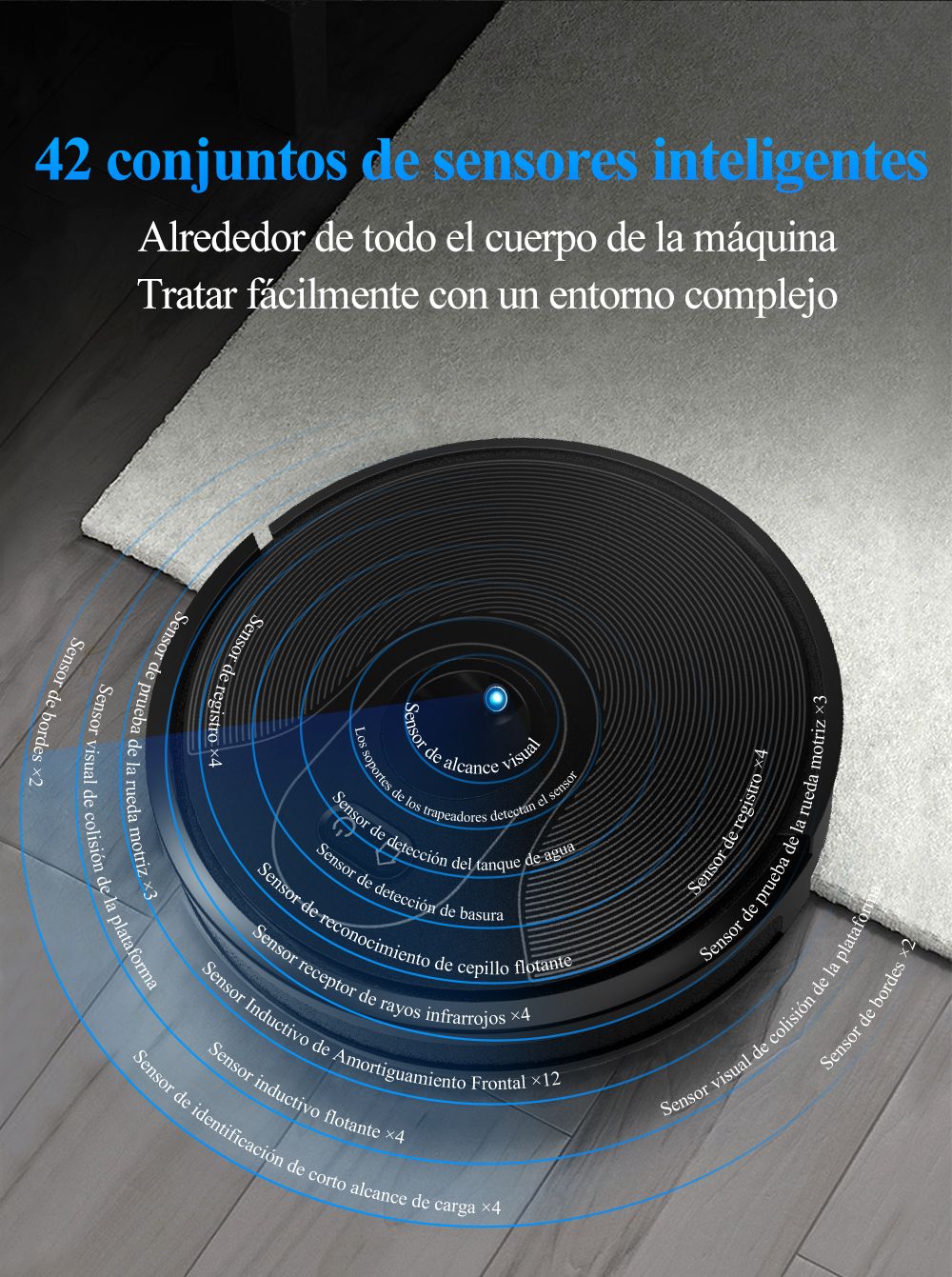 Robot aspirador ABIR X6PRO, sistema Smart Eye, aplicación No-Go Lines, línea Virtual APP, succión de 6000PA, fregona húmeda inteligente para el hogar