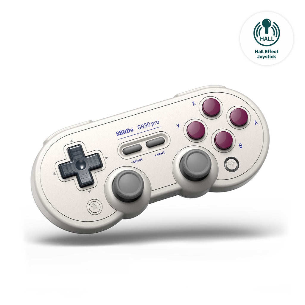 Control Inalámbrico para Juegos 8Bitdo SN30 Pro con Bluetooth y Efecto Hall para Switch 2, MacOS, Android, Raspberry Pi, Windows, Steam Deck