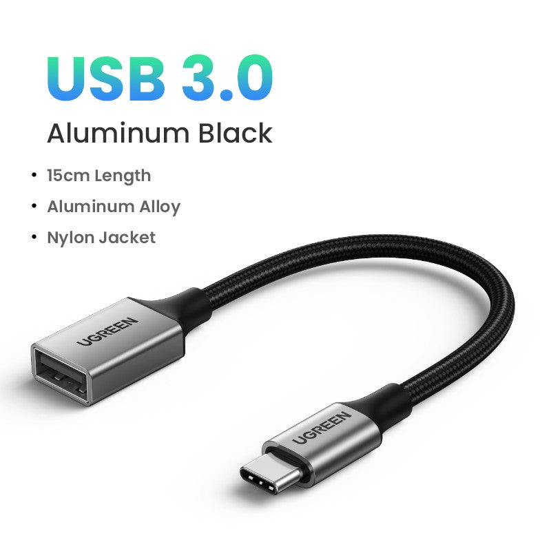 Ugreen-Adaptador USB tipo C a USB 3,0, Cable OTG Thunderbolt 3, para Macbook pro Air, Samsung S10, S9