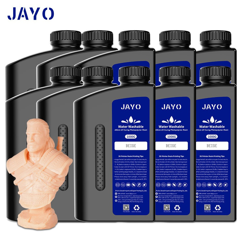 JAYO-lavabo de agua de resina 3D/como ABS/a base de plantas/líquido de resina de fotopolímero UV estándar de 10KG 405nm para materiales de impresora LCD 3D