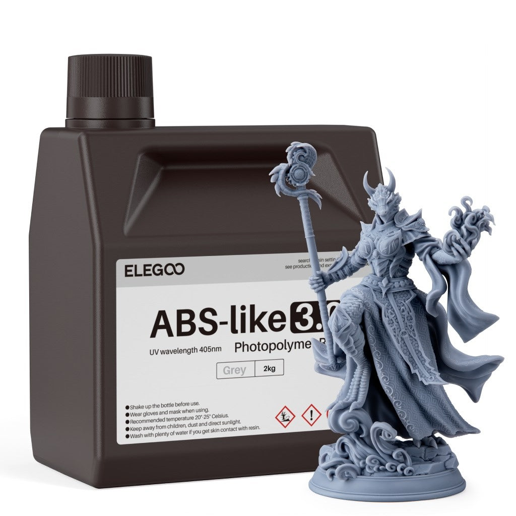 Resina para Impresora 3D Tipo ABS de ELEGOO, Resina de Fotopolimerización Estándar Tipo ABS de 405nm para Impresión 3D LCD, 1000g