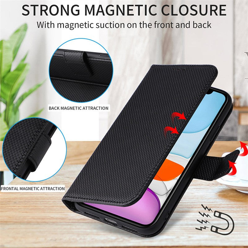 Para Motorola Moto G15 G15 Power funda de lujo con tapa patrón de diamante piel PU funda tipo billetera de cuero con soporte para Moto G15 4G bolsas de teléfono