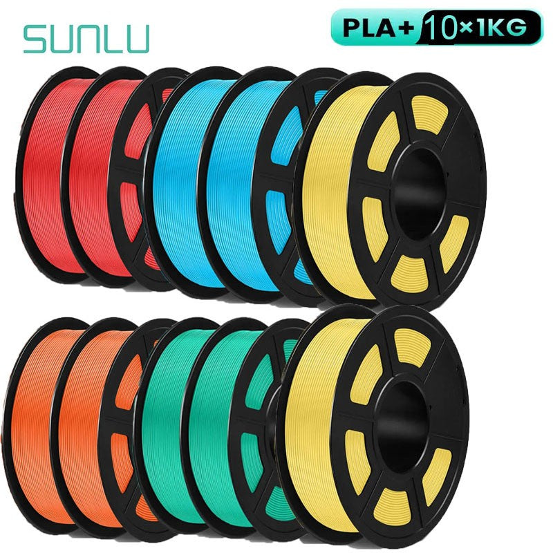 Filamento SUNLU 10KG 3D PLA/PLA PLUS/PETG/filamnet ABS fácil 1,75mm 10 rollos 1KG filamento de impresora 3D bien herido para impresora 3D