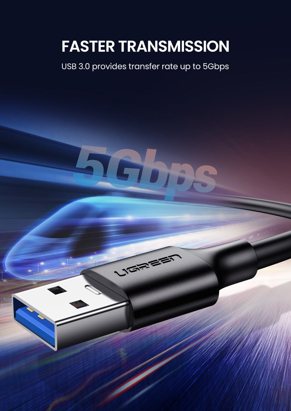 UGREEN Cable USB C 5Gbps USB3.0 A a USB C para iPhone 17 16 15 iPad Samsung S25 S24 para Switch M2 SSD NVME USB3.0 Cable de datos de 18W