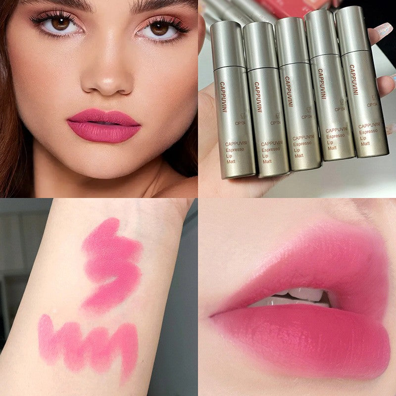 Brillo de labios de niebla mate de terciopelo único, taza antiadherente impermeable, esmalte de labios a prueba de manchas, lápiz labial líquido que no se decolora