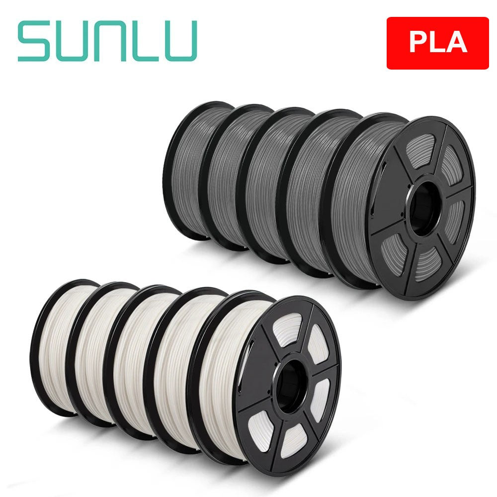 Filamento SUNLU 10KG 3D PLA/PLA PLUS/PETG/filamnet ABS fácil 1,75mm 10 rollos 1KG filamento de impresora 3D bien herido para impresora 3D